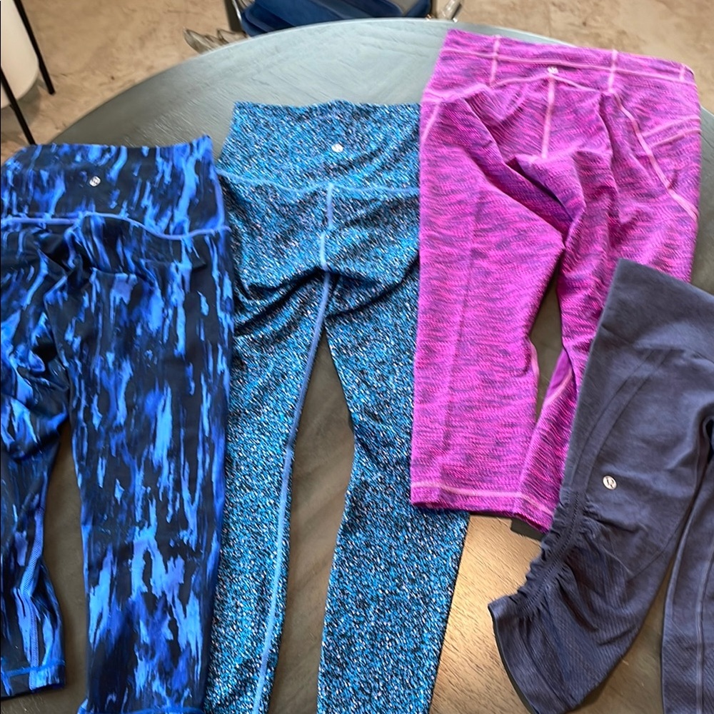 Ladies Colorful Lu Lu Lemon Leggings Set Size Medium